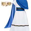 Greek Toga Costume for Kids Boys Ancient Greece Mythos Philosopher Rome Nobility Cosplay 3-7 Years Blue