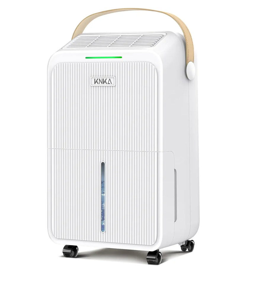 KNKA 2500 Sq.Ft Dehumidifiers for Home with Drain Hose Max 34 Pints, Dehumidifier for Basement, Bedroom, Bathroom, Large Room, Three Modes, Intelligent Humidity Control, Dry Clothes, 24HR Timer