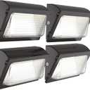 HYPERLITE LED Wall Pack Light 120W 15,600LM Commercial and Industrial Outdoor LED Wall Lights for Parking Lots House Warehouses 4 Pack UL Listed