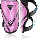Shin Guards Soccer Kids Youth, CE Certified Airsfish Shin Guard Protection Gear for 2-18 Years Old Boys Girls Teenagers High Impact Resistant Breathable Comfortable 1 Pair (X-Small, Pink)