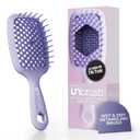 FHI Heat UNbrush Detangling Brush for PainFree Brushing on All Wet or Dry Hair Types — Durable DuoFlex AntiStatic Bristles, Lightweight Handle, Vented Hair Brush, Lilac Light Purple