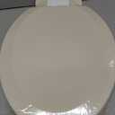Angol Shiold Quiet-Close Molded Wood Toilet Seat with Non-Slip Adjustable Hinges, Anti-Pinch Bumpers, Easy Install & CleanBone, Elongated 18.5''