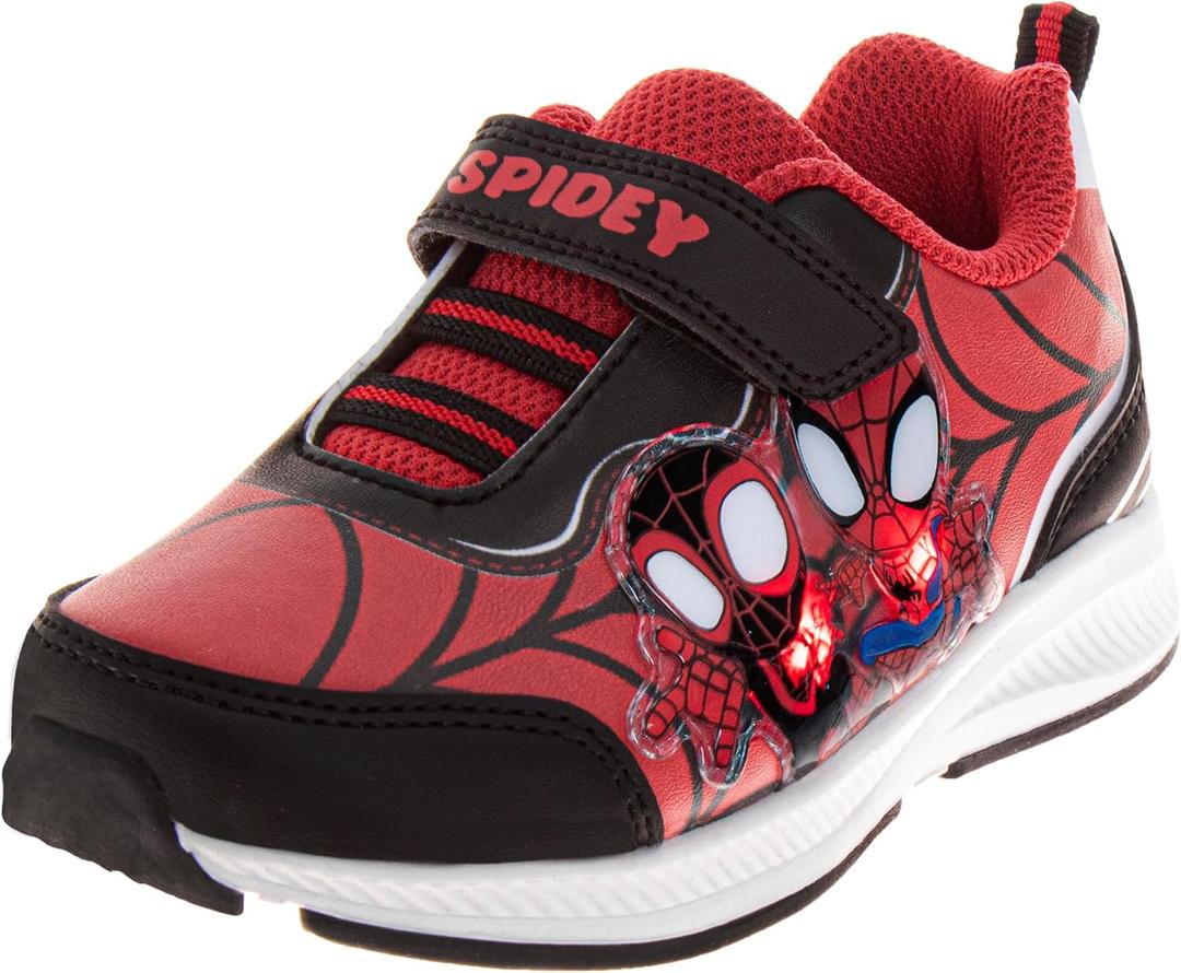 Marvel Comics Character Sneakers Slipon Laceless - The Avengers Spiderman Captain America Hulk Thor Ironman Athletic Shoes (Sizes: 6-10 Toddler / 11-12 Little Kid) (Red - Miles Morales)