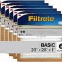 Filtrete 20x20x1 Air Filter, 3M MERV 5 HVAC AC Furnace Filter Replacement, 6-Pack (Actual Size 19.69x19.69x0.88 in)
