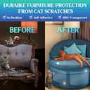 3 x HA SHI Cat Scratch Protector  Furniture Shield Sheets or Sticky Tape, Large Coverage, Pet Safe (Single-Sided)