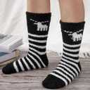 Mens Womens Fuzzy Socks Winter Warm Thermal Thick Boot Slipper Fluffy Sleeping Bed Sock for Christmas Gifts Unisex (Multicolor10)