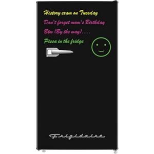 Frigidaire EFR331 Single Door Compact Refrigerator - Adjustable Thermostat Control - Reversible Doors - Front Blackboard, Write and Erase - Ideal for Dorm, Office, RV, Room - Black, 3.2 Cubic Feet