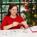 Christmas Advent Calendar Jewelry Set 2025, 24 Days Necklace Set Xmas Bracelet with DIY Charm Making Kit, Xmas Countdown Gift for Girls Teen Women (Silver)