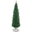6 ft. PVC Unlit Artificial Slim Pencil Christmas Tree with Stand Home Holiday Decor Green