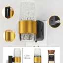 BAALTTO Night Lights Plug into Wall Decorative, Modern Crystal Wall Sconce with Dimming Switch, Perfect for Bedroom, Living Room, Hallway, Bathroom,Baby's Room (Gold)