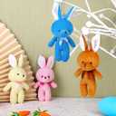 Fovths 24 Pieces 6 Inch Easter Colored Stuffed Rabbit Plush Bunny with Keychain Soft Small Bunny Toys Rabbit Doll Easter Party Decorations