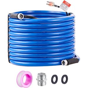 VEVOR 100ft Heated Water Hose for RV, Heated Drinking Water Hose Antifreeze to -45F, Automatic Self-regulating, 5/8" I.D. with 3/4" GHT Adapter, Lead and BPA Free
