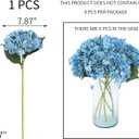 Kimura's Cabin 6pcs Hydrangea Artificial Flowers Silk Faux Hydrangea Flowers with Stems Fake Hydrangeas for Wedding Bouquets Arrangement Home Table Centerpieces Baby Shower Party Decoration(Blue)