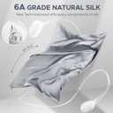 100% Pure Mulberry Silk Pillowcase for Hair and Skin - Allergen Resistant Dual Sides,600 Thread Count Silk Bed Pillow Cases with Hidden Zipper,1pc,King Size,Medium Grey