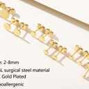 Unisex 6 Pairs Dot Stud Earrings, Surgical Steel Gold Plated Black Tiny Flat Disc Stud Earrings for Women Men