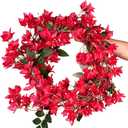 5.9 Ft Artificial Bougainvillea Flowers Garland Silk Bougainvillea Vines Faux Long Bougainvillea Vines for Wedding Arch Wall Decorations Centerpieces Table Runner (Fuchsia - Pack of 2)