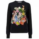 GG Athena Flower Print Sweatshirt in Black, SIZE M