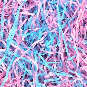 Amsthow Shred Paper Filler Gift Wrap Basket Grass 1/2 LB Blue and Pink Cut Packing Filling Raffia Paper for Boy or Girl Box Birthday Party Decoration