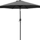 Sunnyglade 9' Patio Umbrella Outdoor Table Umbrella with 8 Sturdy Ribs (Grey), 9' Diameter, 6' Pole