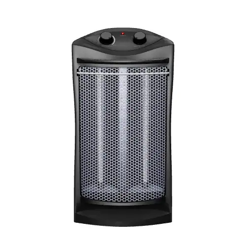 Comfort Zone Indoor Tower Space Heater, Adjustable Thermostat, Radiant Heat, Electric, Infrared Quartz, 2 Heat Settings, Overheat Protection, Ideal for Home, Bedroom, & Office, 1,500W