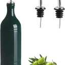 Sweejar Large Ceramic Oil Dispenser Bottle, Opaque Cruet Protects to Reduce Oxidation, Suitable for Storage of Oil, Vinegar, Soy Sauce & Other Liquids, Pack of 1, 24 Fl Oz (Jade)