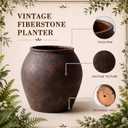 Xuhal 12 Inches Vintage Style Planter with Drainage Hole Boho Rustic Farmhouse Style Flower Pot Large Vase Indoor Outdoor Large Plant Pot for Home Garden Patio Ideal for Artificial Tree Plants