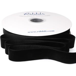 Ribbli Black Velvet Ribbon 1 Inches Continuous 25 Yard Spool Black Christmas Ribbon for Gift Wrapping Crafts Home Decor