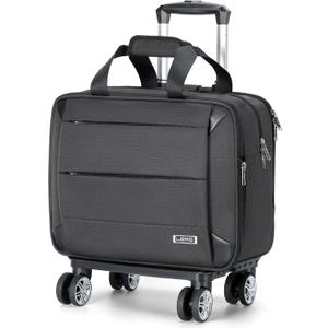 Lekebobor Rolling Laptop Bag - Wheeled Briefcase for Women/Men, Fits Up to 15.6Inch Laptops, Water Resistant for Travel, Work & Business (Grey)