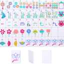160 Printed American Mahjong Tile Set with 4 Racks & Carrying Bag and Accessories, 1.41’’ Portable Travel Mahjong Game Set, 1.41 x 1 x 0.15 inches