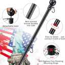 House Flag Pole With American Flag - Flagpoles Residential Kit with 5ft Tangle Free Metal Flag Pole,3x5 Embroidered US Flag,Holder Bracket,Heavy Duty Flag Poles for Outside House,Porch,Outdoor-Black