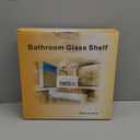 Glass Corner Shower Shelves, Tempered Floating Glass Shelves Wall Mount, Shower Caddy Organizer, Bathroom Corner Shelf with Zinc Alloy Brackets for Bathroom, Kitchen, Living Room, 9.8" x 9.8", 2 Pack