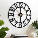 LEIKE Arabic Numeral Wall Clock 16IN Battery Operated Black, Silent Non Ticking, Wall Clocks for Living Room Decor, Small Classic for School, Office, Home, Kitchen, Bedroom