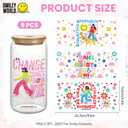 SmileyWorld UV DTF Cup Wrap Transfer for Glass, Official Licensed Rub on Transfers Decal for 16OZ Glass Cups DIY Crafts, 9 Sheets Style 1
