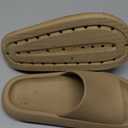 Joomra Pillow Slippers for Women and Men Non Slip Quick Drying Shower Slides Bathroom Sandals | Ultra Cushion | Thick Sole (7.5-8.5 Women/6-7 Men, Khaki)