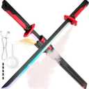 Cyberpunk Spark Sword Toys- 31.5inch 8 Colors RGB LED Light, Mist Spray, Cool Spark, Smart Hit Sound Interaction