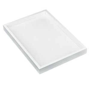 Bam & Boo Natural Bamboo Serving Tray Modern Rectangular (White, 13” x 9" x 1.2") for Food, Drinks, Decor, Vanity in Home, Kitchen, Bathroom, Coffee Table, Bed 2 pack