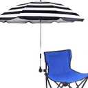 Beach Chair Umbrella with Universal Clamp,360 Adjustable Sunshade Umbrella,Clip on Parasols for Patio,Wheelchairs,Golf Carts
