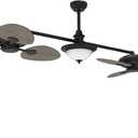 Ovlaim 86 inch Large Double Ceiling Fan with Lights Remote Control, Dimmable Indoor Dual Ceiling Fan for Living Room Patio, Oil-rubbed