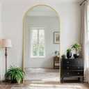 76" x 34" Full Length Mirror, Arched Full Body Mirror Standing Mirrors, Large Floor Mirrors for Bedroom Bathroom Living Room, Gold