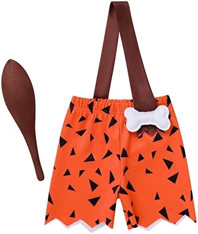 IDOPIP Kids Baby Halloween Costume Caveman Cavegirl Stone Age Outfit for Girl Boy Halloween Cosplay Dress Up Photoshoot 6M-6T