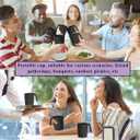 Kyraton Plastic Mug Set 12 Pieces, Black Unbreakable And Reusable Light Weight Travel Coffee Mugs Espresso Cups Easy to Carry And Clean, Dishwasher Safe