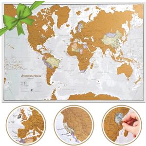 Scratch The World  Travel Map - Scratch Off World Map Poster - X-Large 23 x 33 - Maps International - 50 Years of Map Making - Cartographic Detail Featuring Country & State Borders (23 x 33 Scratch the World)