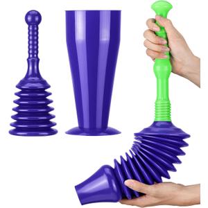Luigi's Sink & Toilet Plunger Bundle - Heavy Duty Plungers for Bathroom & Kitchen - Toilet Plunger with Holder - Powerful & Flexible Bellows Plunger Toilets Sinks Baths & Showers