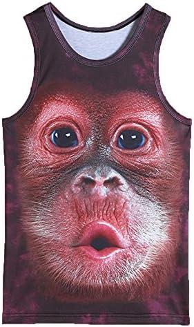 ZUEVI Men's Casual 3D Printed Tank Tops Sleeveless Graphics T-Shirt, 2XL