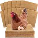 Aoriher 12 Pack Natural Hemp Chicken Nesting Pads Reusable Hens Bedding Mats Chicken Nesting Box Liners for Hen Laying Eggs, Coop Pet Garden Lawn Indoor Outdoor, 11.8 x 11.8 Inches
