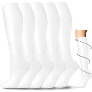 Hi Clasmix Graduated Compression Socks for Women&Men Wide Calf Comfort Best for Circulation,Pregnancy,Media,Nurse,Running,Travel L/XL
