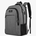 MATEIN Travel Laptop Backpack, Business Anti Theft Slim Sturdy Laptops Backpack with USB Charging Port, Water Resistant College School Computer Bag Gift for Men & Women Fits 15.6 Inch Notebook, Grey