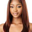 Outre Airtied 100% Fully Hand-Tied Wig - Human Hair Blend - Sleek Yaki 20" (DARK BROWN 2)