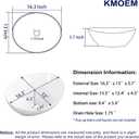 Vessel Sink 16"x13" Oval Bathroom Sink Modern White Porcelain Ceramic Above Counter Drop-in Vanity Sink for Bathrooms Art Basin, 16.2"x13"x5.7"