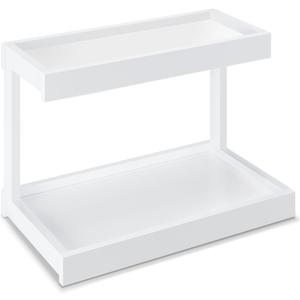 MARTY 2 Tier Spice Rack Organizer for Countertop, 15.8''L White Coffee Station/Bathroom Organizer Countertop, Counter Shelf Desktop Storage Organizer for Kitchen, Bedroom, Office